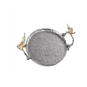 Luxueux plateau de service en métal décoratif pour la maison forme carrée vaisselle de table plateau de service fait à la main fantaisie meilleur prix plateau de service en métal - Product Image 3