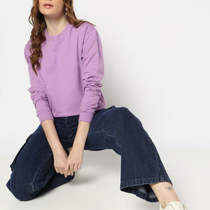 Nueva sudadera de mujer con manga larga de moda Lisa personalizada Color sólido polar Fitness precio barato elegante sudadera de mujer - Product Image 5