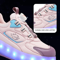 Chaussures à roulettes LED pour enfants Roues détachables Chaussures à roulettes lumineuses Chaussures à roulettes à propulsion Chaussures à roulettes à propulsion avec 4 roues LED