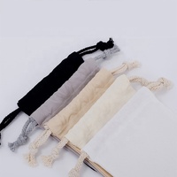 Emballage cadeau de bijoux recyclés avec logo personnalisé en tissu personnalisé Petite pochette Sacs à chaussures en toile de coton avec cordon de serrage Sac à poussière en coton avec logo
