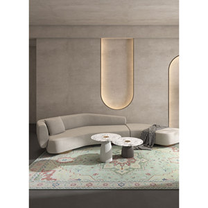 Hand Knotted Wool <b>Rugs</b> Thyme Green <b>Boho</b> Medallion Abstract Diamond Rectangle Hallway for Entryway Large Area for Home - Product Image 5