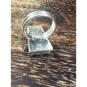 Wilbert # Anillo Ajustable de Plata de Ley y Turquesa (8 Piezas), Color Gris # Tecnología de Incrustación de 8 Piedras Preciosas Naturales de Moda, Tamaño 9.25, Regalo Perfecto - Product Image 5