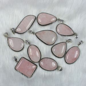 Quartz Rose Naturel Pendentif Pierres Précieuses Lisse Poli À La Main En Vrac Designer Collet Pendentif Bijoux - Product Image 6