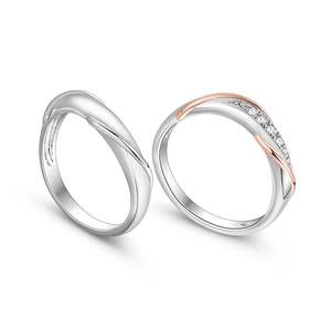 แหวนแต่งงานคู่รักแบบเกลียว เจลูเลีย คลาสสิค ชุบโรเดียม เงินสเตอร์ลิง - Product Image 3
