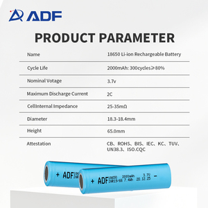 Giá rẻ nhất 3.7V 18650 nmc hình trụ <span class=keywords><strong>Lithium</strong></span> Ion Pin máy tính xách tay Li ion di động 2000mAh 18650 pin - Product Image 3