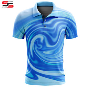 Impression par sublimation de teinture personnalisée séchage rapide pour hommes pour polo 100% polyester spandex coupe régulière anti-rides solide t-shirt polo - Product Image 5