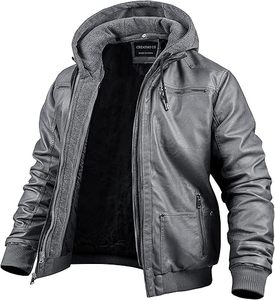 แจ็คเก็ตหนังแท้คุณภาพสูงสำหรับผู้ชาย ไซส์ใหญ่ กันลม สำหรับใช้งานกลางแจ้ง ผ้าสภาพใหม่ ขายส่ง พร้อมโลโก้สั่งทำ - Product Image 1