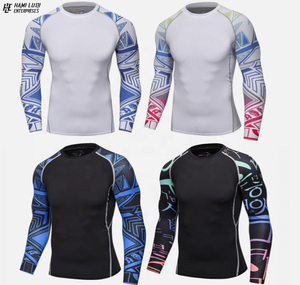 ชุดป้องกันผื่นคันแบบไม่ผ่านการสั่งพิมพ์ลาย MMA แบบแขนยาวสำหรับผู้ชายชุดฝึก - Product Image 4