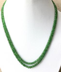 Collier de perles facettées en tsavorite, pierre précieuse naturelle, perles de tsavorite pour la fabrication de bijoux fins, collier de perles de pierres précieuses - Product Image 3