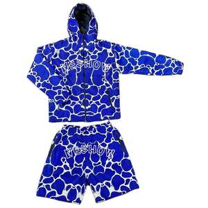 Plus Size Long Sleeve Wholesale Price Women's Nylon Set <b>Zip</b> Windbreaker Jacket Printed Customizable Jacket Shorts - Product Image 6