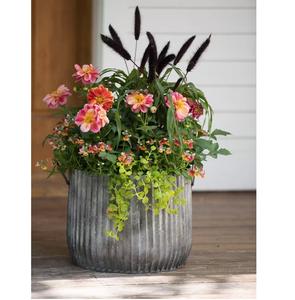 กระถางชุบสังกะสีทรงกลมพร้อมห่วงจับเหมาะสำหรับปลูกต้นไม้ในร่มและกลางแจ้ง - Product Image 4