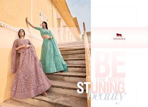 Diseñador de tendencia exclusiva última Red de aspecto precioso con bordado pesado Lehenga Choli fabricante de la India - Product Image 5