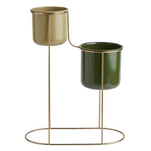 Maceta de flores de la mejor calidad con soporte, las últimas macetas de flores con acabado recubierto de polvo negro, decoración de fiestas con soporte dorado - Product Image 2