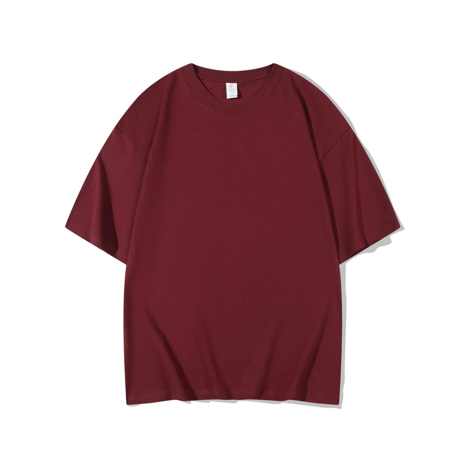 Large dropped shoulders - 230g short sleeves - wine red