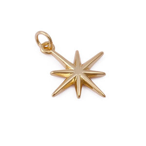 Colgante de Estrella del Norte de 8 Puntas Chapado en Oro Latón, Amuleto Celestial para Collar y Fabricación de Joyería DIY - Product Image 2