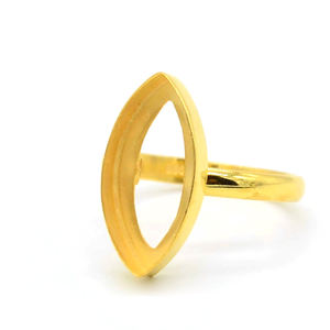 Anillo de banda sólida con bisel de copa chapado en oro de 4-24 mm con forma de marquesa de plata de ley 925, proveedor mayorista de accesorios de joyería - Product Image 4