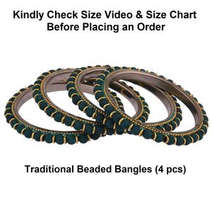 Joyería India al por mayor, brazalete de Boda nupcial con cuentas de perlas de imitación, joyería india para mujer, verde Pavo Real - Product Image 4