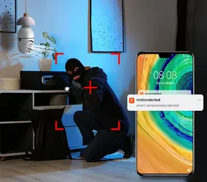 كاميرا V380 Pro على شكل مصباح للاستخدام الداخلي بدقة 1080P عالية الوضوح وزاوية واسعة مع تتبع تلقائي ورؤية ليلية ملونة وكشف للحركة - Product Image 6