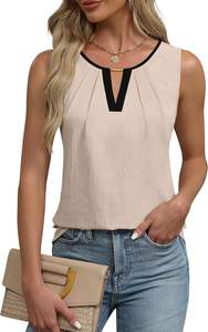 Blusa de Trabajo de Punto sin Mangas para Mujer, Estilo Informal y Formal, Holgada, para Verano 2025, Ropa de Trabajo Informal para Otoño - Product Image 4