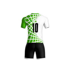 Conjunto de fútbol con logotipo personalizado con estampado de sublimación blanco y verde de moda 2025, conjunto de uniforme de camiseta de fútbol Deportivo de equipo universitario económico - Product Image 2