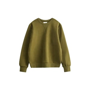 Vente en gros de sweatshirts pour femmes printemps personnalisés pullover ApparelClothingCasual Wear Casual Solid Knitted Heavyweight VintageSweatshirt - Product Image 5