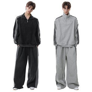 Conjunto Deportivo de Pantalones y Sudadera con Capucha para Hombre, Transpirable, de Secado Rápido, Antibacteriano, de Poliéster/Algodón, Informal, de Pierna Ancha, para Verano - Product Image 1