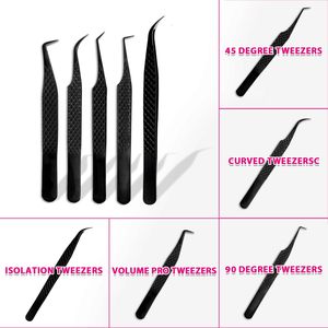 Pinces à cils pour extensions de cils, pinces à cils à pointe en fibre à 90 degrés avec prise diamant pour cils volume, création de fans, service OEM - Product Image 5