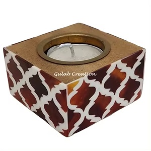 ที่วางเทียนแบบฝังกระดูกทำด้วยมือที่วางเทียนสำหรับตกแต่งบ้านโต๊ะและของตกแต่งตามเทศกาล - Product Image 1