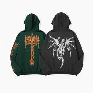 Sweat à capuche décontracté pour homme en coton 100% avec imprimé de dessin animé de dragon, style streetwear classique, effet délavé - Product Image 4