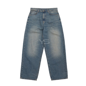 Denim enduit Jeans Pantalon High Street Style Coupe Droite Plus La Taille Haute Technique Lavée - Product Image 6