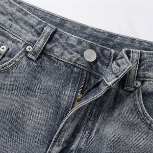 Jeans en denim délavé sur mesure, respirant, coupe classique, pour femmes, style streetwear hip-hop, pantalon tendance de qualité supérieure - Product Image 4