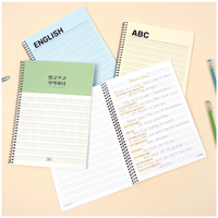 Carnet à couverture rigide antimicrobienne en PVC 190 x 260 mm B5, 40 pages, 80g, pour l'apprentissage des expressions, cadeau scolaire pour étudiants, OEM