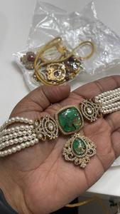 Luxe Premium fabriqué à la main Kundan ensemble de bijoux de mariée en laiton collier boucles d'oreilles pour les mariées intemporel traditionnel mariage Look cadeau - Product Image 6