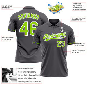 เสื้อโปโลพิมพ์ลายซับลิเมชันสำหรับผู้ชายเสื้อโปโลผ้าโพลีเอสเตอร์สแปนเด็กซ์สำหรับใส่เล่นกีฬา - Product Image 3