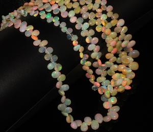 Piedras Preciosas de Ópalo Etíope Natural, Cuentas Suaves en Forma de Gota, Certificadas por Terceros, Color Welo para la Elaboración de Collares - Product Image 6