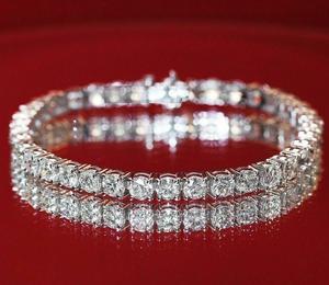 Bracelet tennis unisexe en moissanite taille princesse 5,00 carats, style hip-hop, en argent sterling 925, serti en canal, certifié IGI - Product Image 1