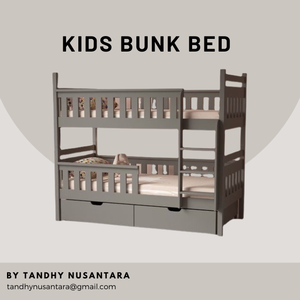 Litera de madera de estilo de lujo moderno para dormitorio de niños con dos cajones muebles para niños hechos en Indonesia - Product Image 5