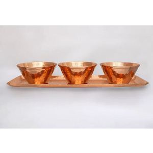 Bols en cuivre martelé professionnels avec plateau pour snack ménages article organisation de la maison cuisine salon hôtel restaurant - Product Image 2