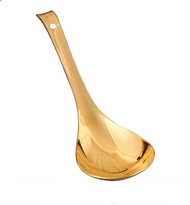Cuchara de cucharón de Metal con acabado dorado, artículos de cocina, cucharón de sopa, cuchara de nuevo diseño, utensilios de cocina, accesorios de mango largo para Cocinar en casa - Product Image 1