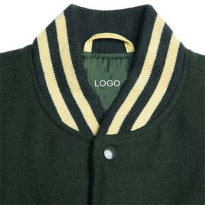 Veste universitaire personnalisée avec logo, en gros, pour hommes, en laine et manches en cuir véritable, veste de sport unie pour la personnalisation de la marque - Product Image 3