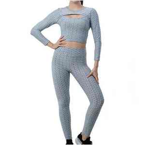 Nouvel ensemble de yoga sans couture pour femme, style OEM, respirant, extensible dans quatre directions, haute qualité, le plus vendu, personnalisable pour la gym - Product Image 4