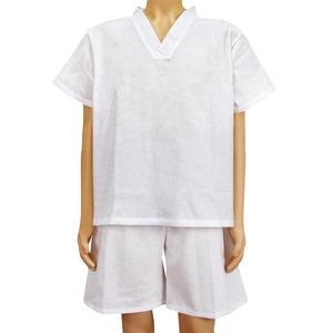 Bata de Baño Desechable de Dos Piezas con Cuello en V y Pantalones Cortos para Uso en Spa y Hotel - Product Image 3
