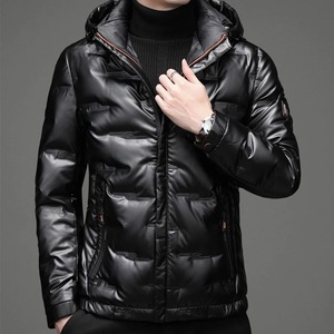 Blouson matelassé léger Nouvelle arrivée Décontracté OEM Épais Unisexe Grand et grand format Surdimensionné Noir Hiver Vente en gros à capuche Personnalisé - Product Image 4