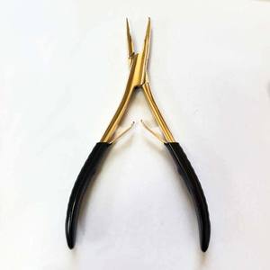 Pinzas de Acero Inoxidable con Punta Plana y Dientes para Extensiones de Cabello - Product Image 1