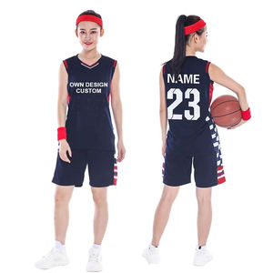 Ensemble de vêtements de basketball pour femmes grande taille, personnalisable, 100% polyester, respirant, antibactérien, séchage rapide, haute qualité, parmi les plus vendus - Product Image 4