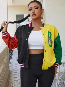 Chaqueta universitaria para mujer con logotipo personalizado, chaqueta bomber ligera y cómoda con estilo para mujer - Product Image 3