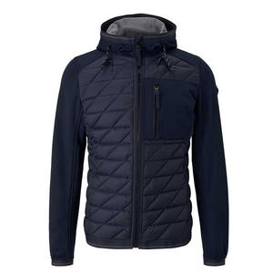 Chaqueta acolchada de nailon de invierno con logotipo personalizado para hombre, botón a presión con cremallera y capucha, Color sólido de talla grande, chaqueta a prueba de viento para hombre, chaqueta de invierno - Product Image 6