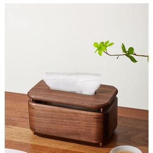 Caja de pañuelos de madera de tacto Real pulido, diseño de grano de madera Natural, estilo floral, organizador de escritorio decorativo para el hogar y la Oficina - Product Image 5
