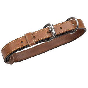 Personalized Handmade Full Grain Leather Dog Collar Stainless <b>Steel</b> Hardware Reflective Design - Product Image 1