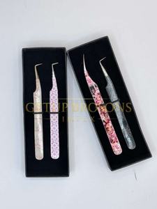 Puntas de acero inoxidable plateadas para extensión de pestañas, con aislamiento de volumen de 90 grados, antimagnéticas, antiestáticas, con revestimiento de papel de 10 mm. - Product Image 3